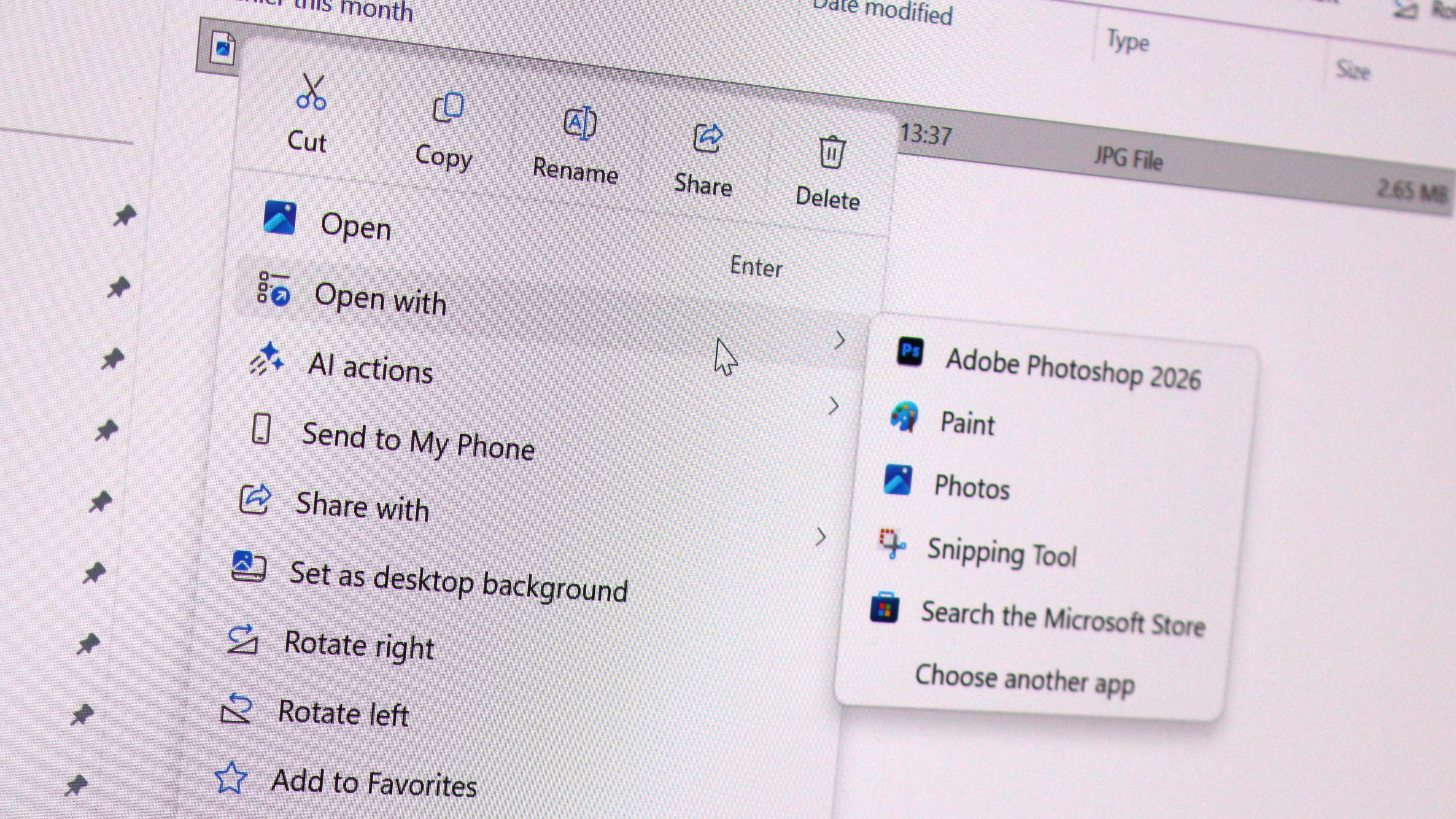 Windows 11 context menu