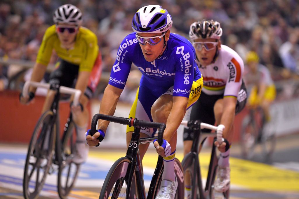 GENT BELGIUM NOVEMBER 17 Kenny De Ketele of Belgium and Team Baloise Insurance during the 79th 6 Days Gent 2019 Day 6 Track Kuipke Track Velodrome zesdaagsegent ghent6day on November 17 2019 in Gent Belgium Photo by Luc ClaessenGetty Images