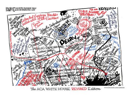 Political cartoon White House Obamacare