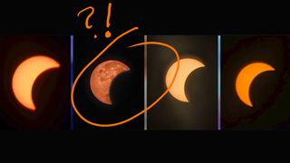 Camera phone photos of the solar eclipse