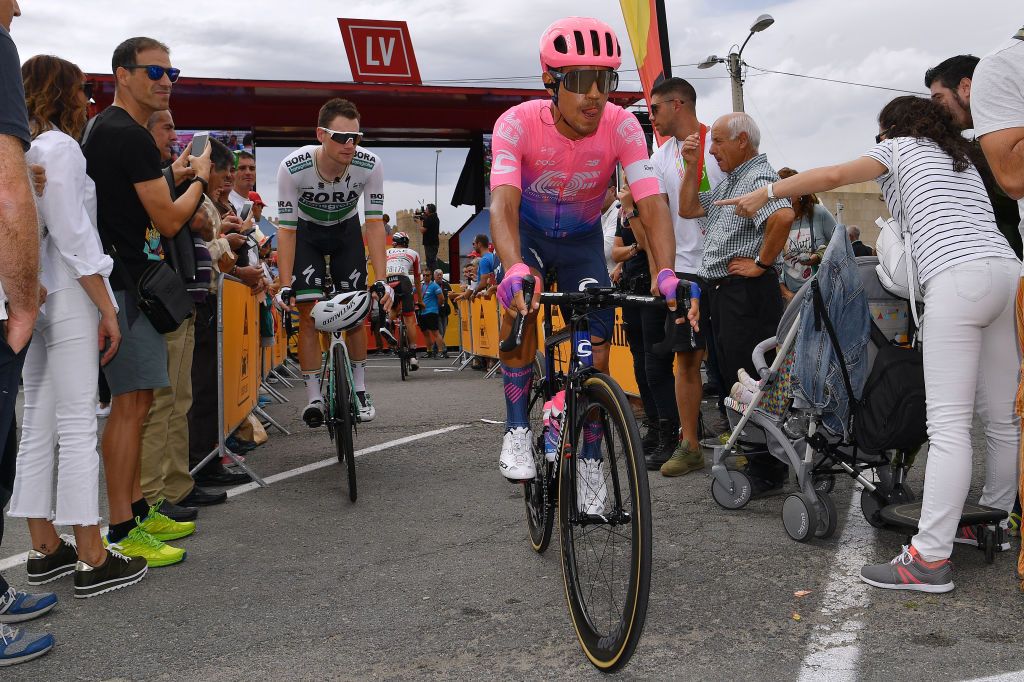 Stage 18 winner Sergio Higuita (EF Education First) at the stage start