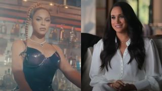 Beyonce in the I'm That Girl official teaser and Meghan Markle in Harry & Meghan.