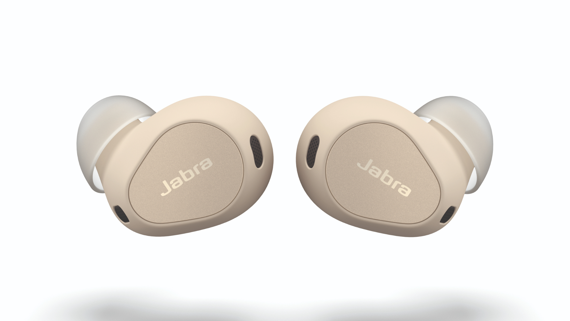 Jabra Elite 10 cream edition on a white background