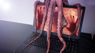 Laptop Bootkit virus concept
