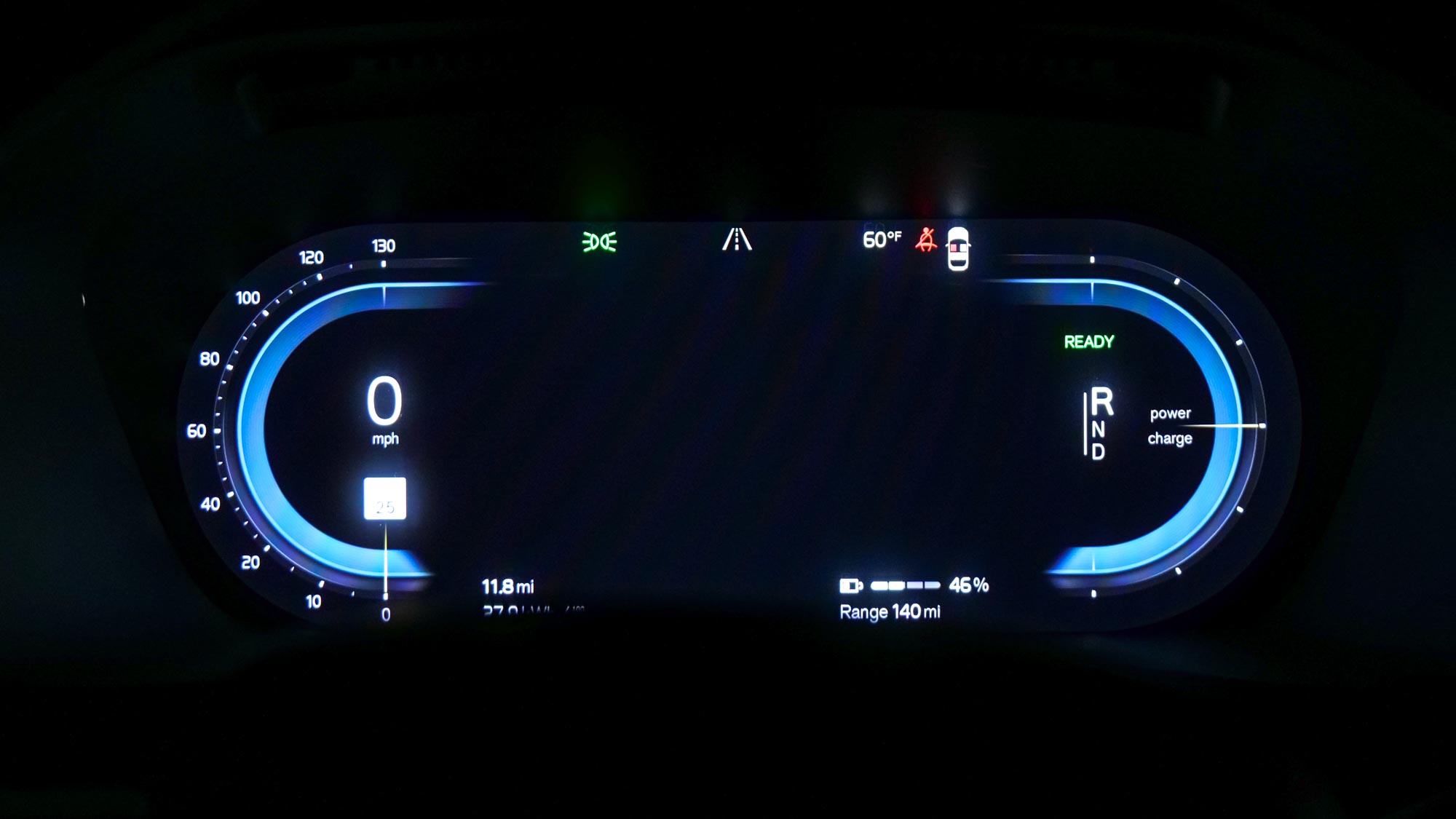 2024 Volvo XC40 Recharge Single Ultimate cluster display.