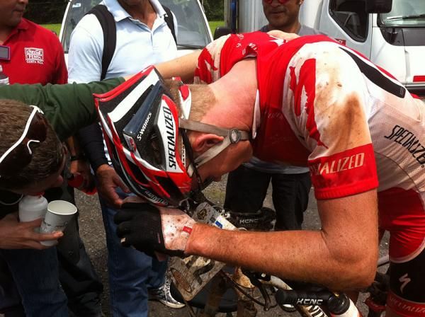 Rom Akerson (Specialized) recovers after his third place finish