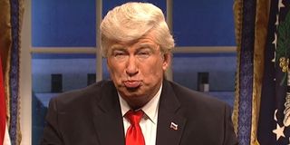 Alec Baldwin pouts President Donald Trump closeup face Saturday Night Live