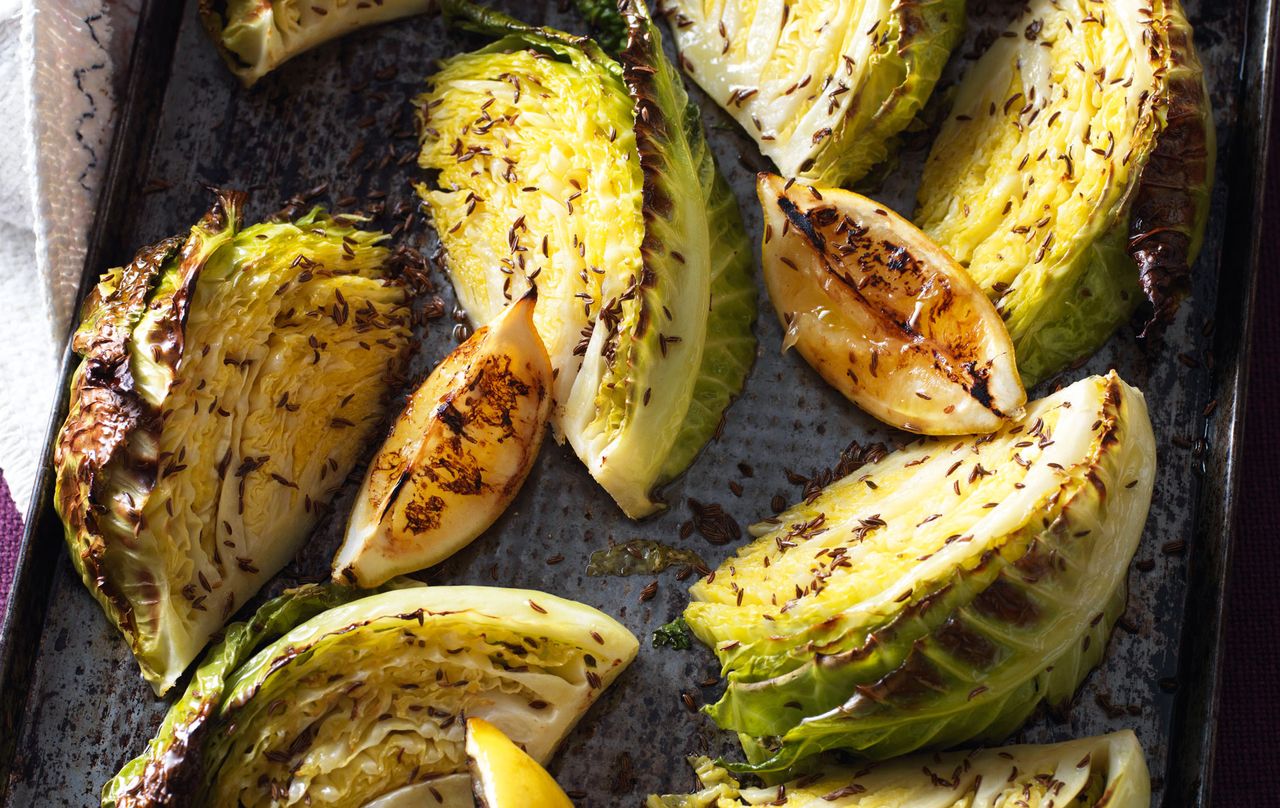 Roast cabbage wedges