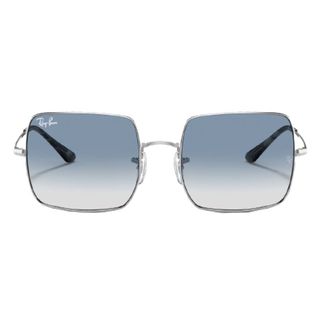 Pair of blue tinted square lens Ray Ban sunglasses