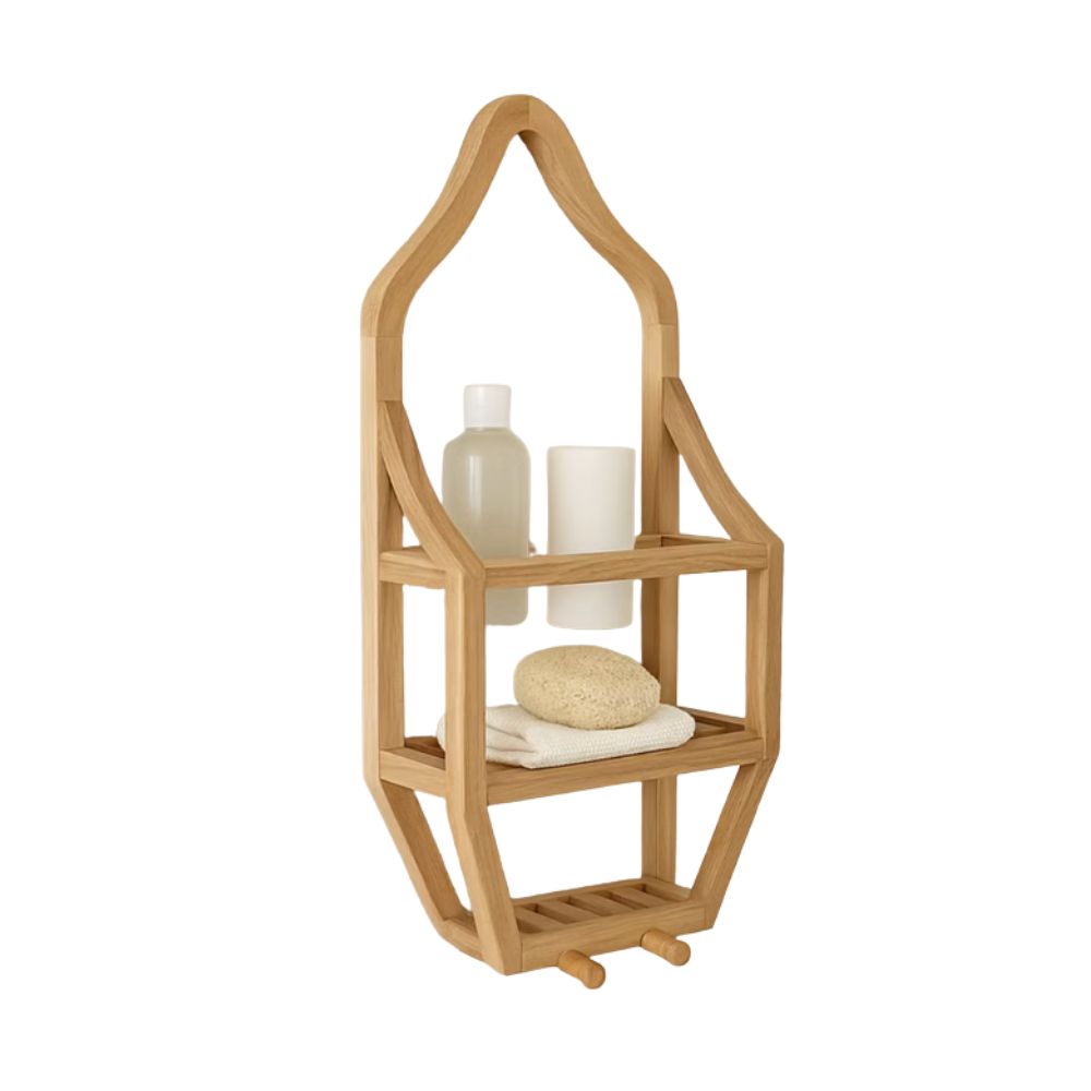Wooden shower caddy