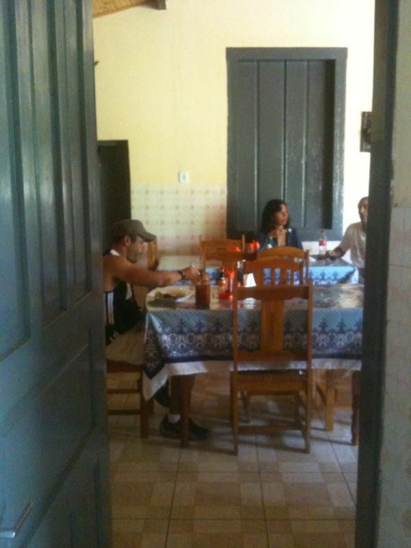 Tables outside the kitchen.