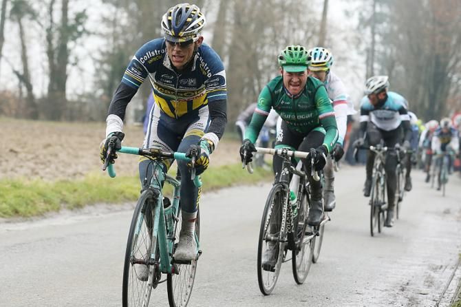 Bjorn Leukemans (Vacansoleil) pushes the pace