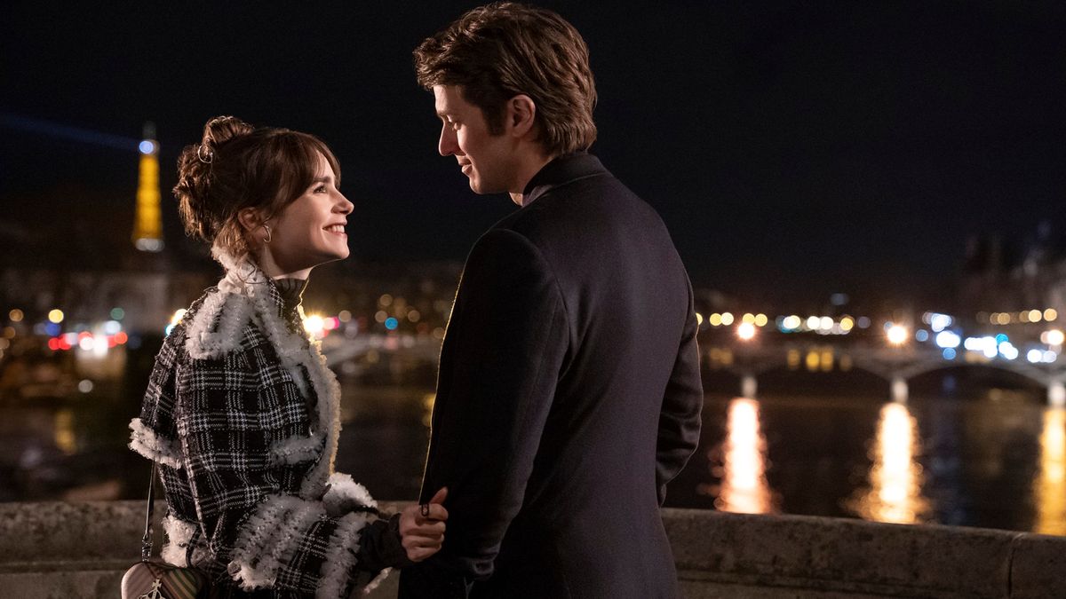Lily Collins as Emily, Lucas Bravo as Gabriel in episode 405 of Emily in Paris