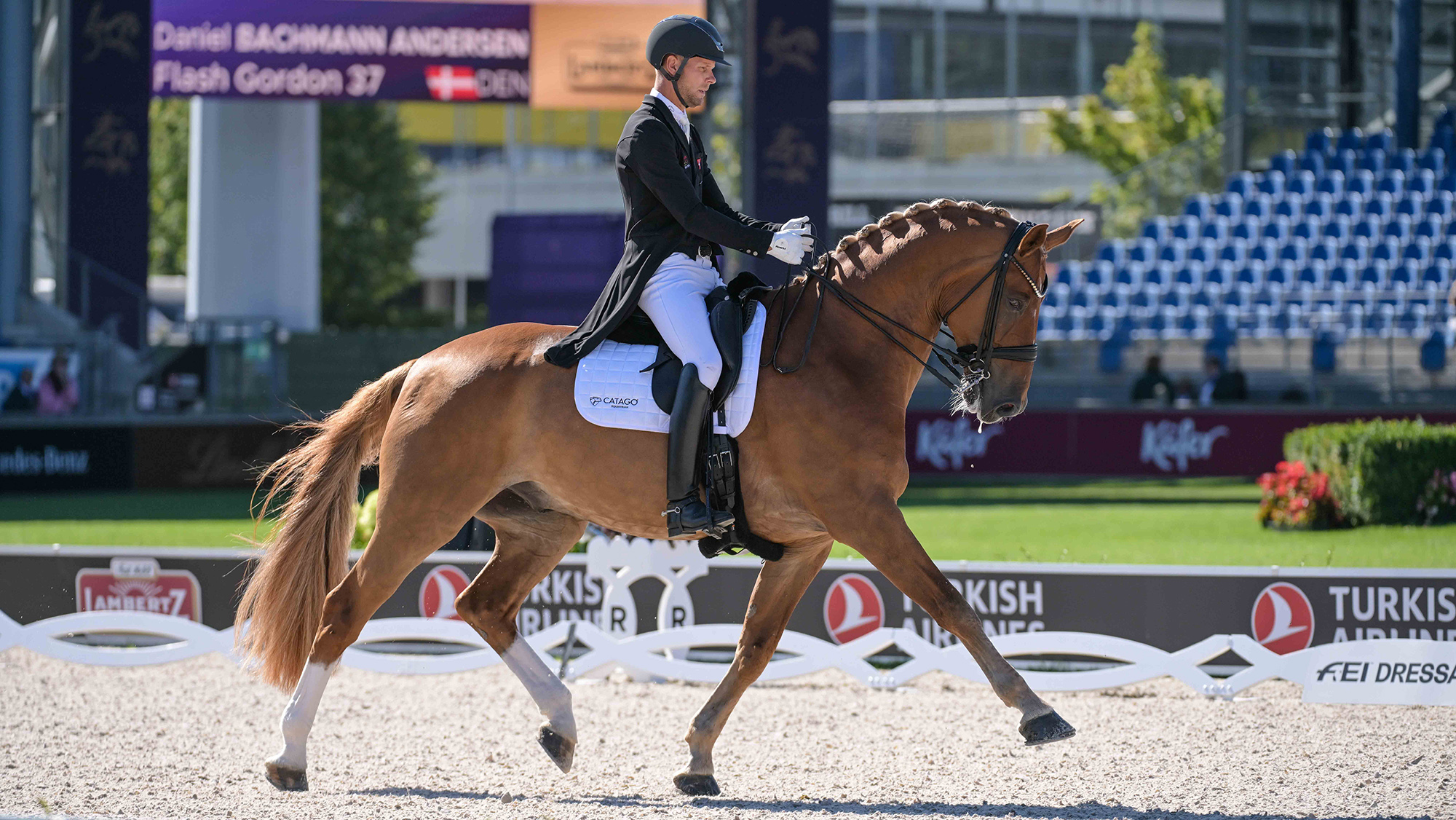Daniel Bachmann Andersen of Denmark riding Flash Gordon 37 during 2026 FEI Dressage World Championship in Aachen