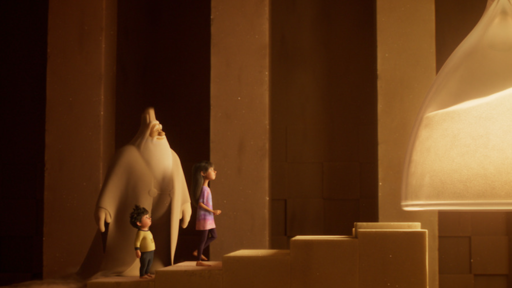 Stevie, Elliot and the Sandman in a still from the Netflix movie In Your Dreams