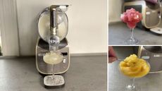 Ninja Slushi Max Frozen Drinks Maker making a slushie with different fruit drinks