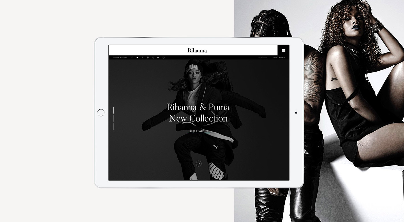 Andreas revamped Rihanna's official website