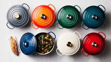 The best Le Creuset colors, a range of Dutch Ovens in rainbow colors