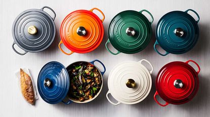 The best Le Creuset colors, a range of Dutch Ovens in rainbow colors