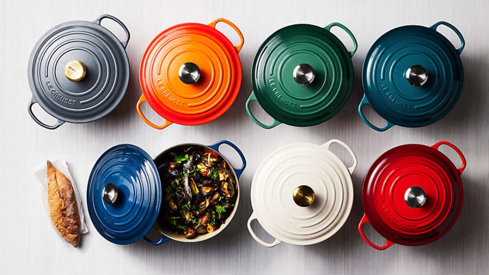 The best Le Creuset colors, a range of Dutch Ovens in rainbow colors