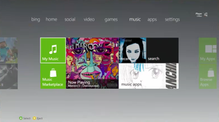 Fan-made Xbox 360 dashboard recreation on PC showing the Xbox Guide menu with friends, party, and messages tabs open over a dark background.