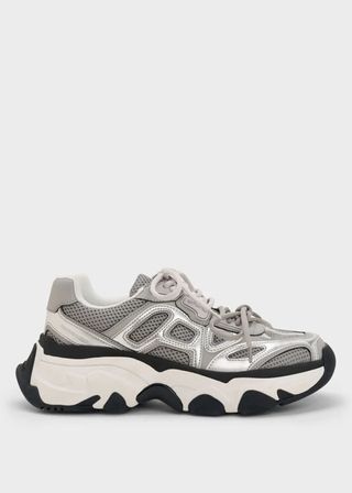 Charles & Keith Gaskell Metallic Mesh Chunky Sneakers