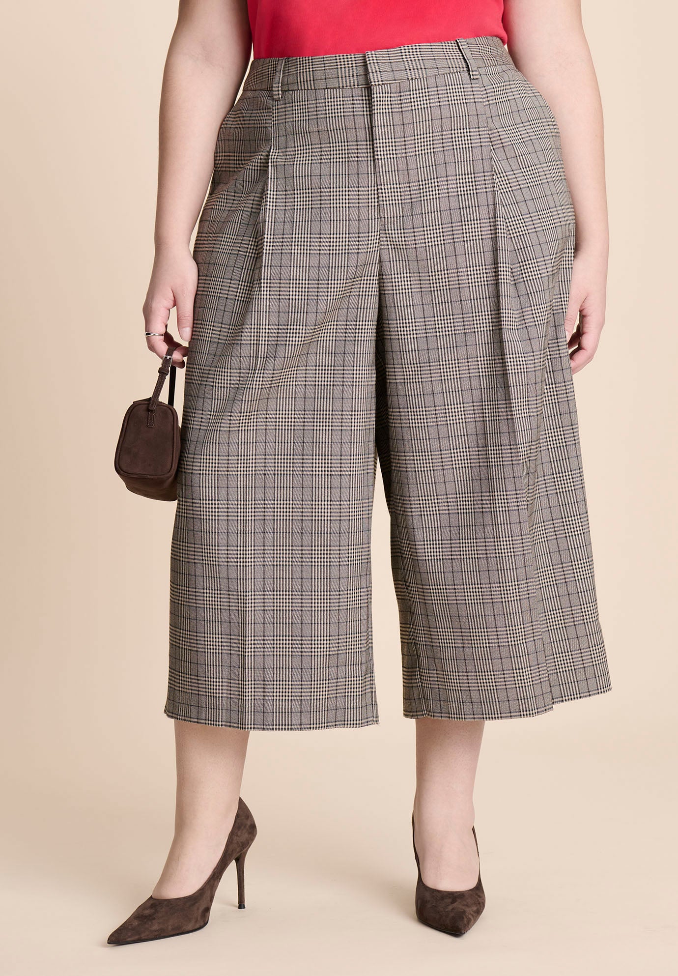 Plaid Culotte Trouser