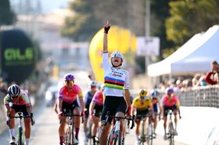 CITTIGLIO ITALY MARCH 20 Elisa Balsamo of Italy and Team Trek Segafredo celduring the 46th Trofeo Alfredo BindaComune di Cittiglio 2021 Womens Elite a 1418km one day race from Cocquio Trevisago to Cittiglio TrBinda UCIWWT on March 20 2022 in Cittiglio Italy Photo by Tim de WaeleGetty Images