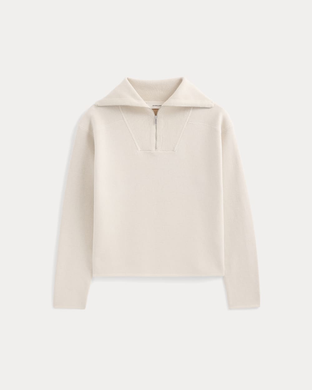 Double Knit Half-Zip in Cotton Merino | Bone/cream/sand/light Camel - Xxs