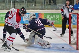 USA vs. Canada in Innsbruck, Austria, hockey, concussion