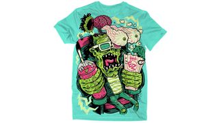 T-shirt design: Electric Zombie illustrated T-shirt design