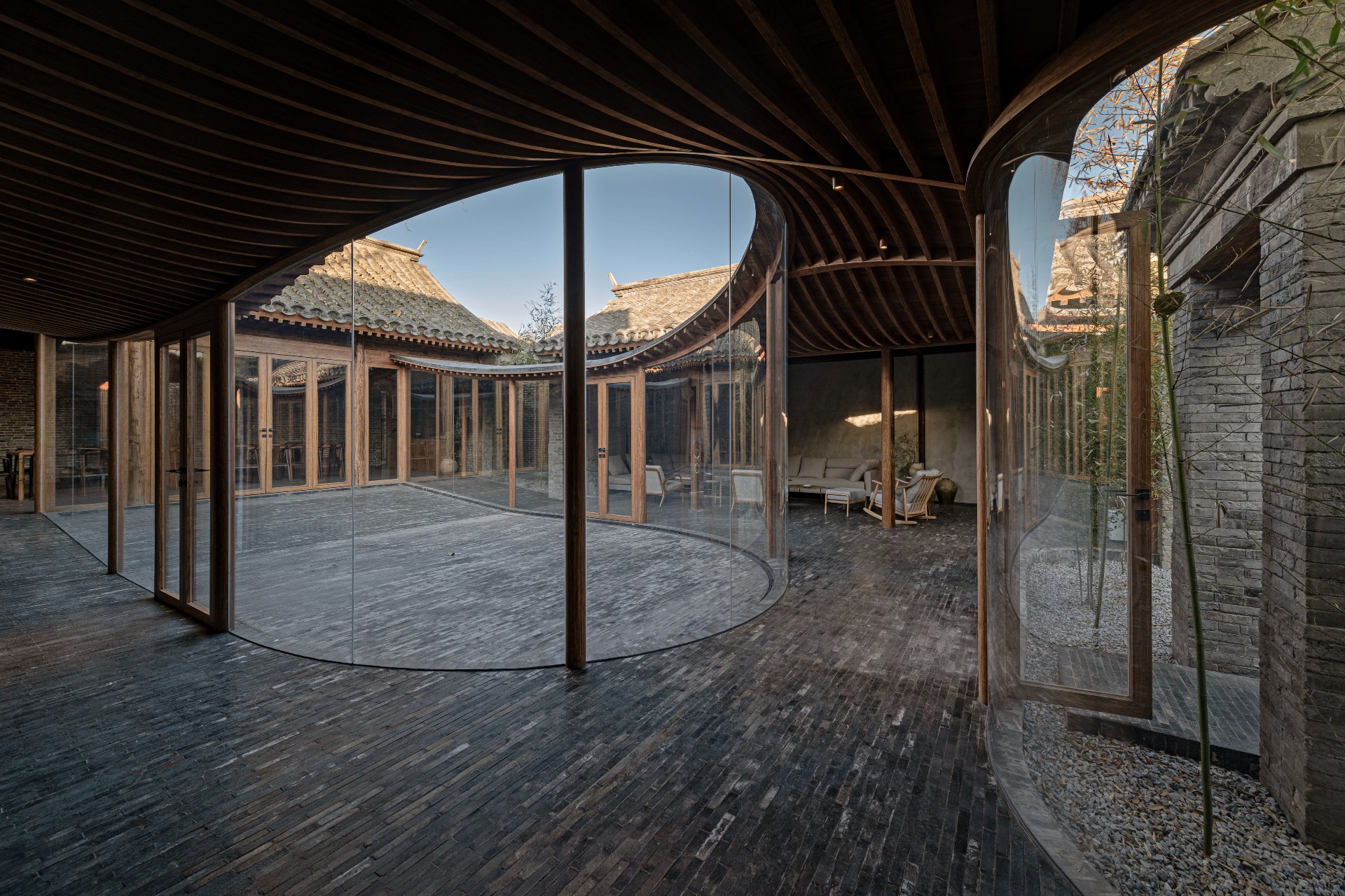 Qishe courtyard china view out
