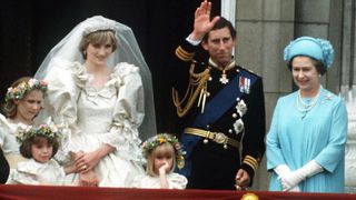 Prince Charles and Lady Diana Spencer marry in July 1981 with Queen Elizabeth as an honoured guest