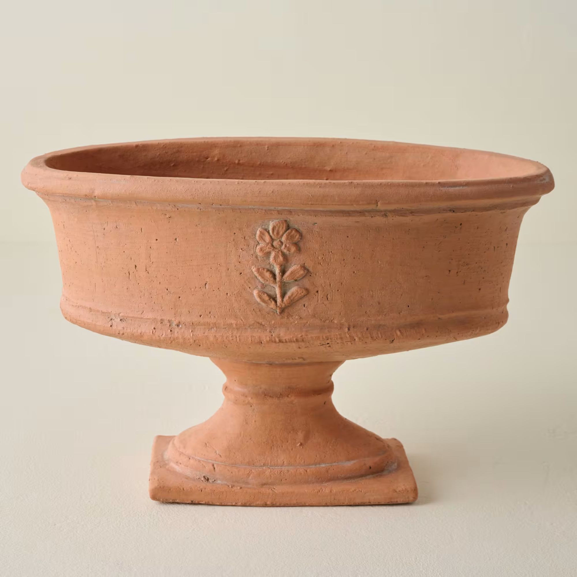 Elongated Floral Terracotta Planter