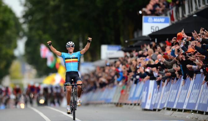 Philippe Gilbert (Belgium) had plenty of time to celebrate his win