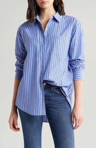 Oversize Cotton Button-Up Shirt