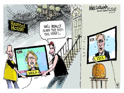 Editorial cartoon ISIS Ebola Halloween