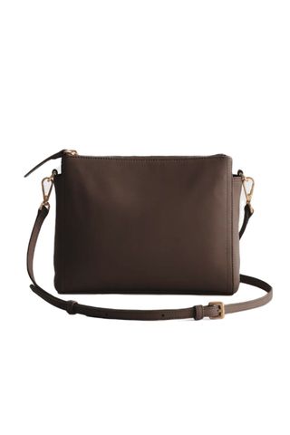 Quince Italian Leather Triple Compartment Crossbody