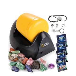 National Geographic Starter Rock Tumbler Kit on a white background