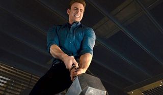 Captain America and Mjolnir in Avengers: Age of Ultron