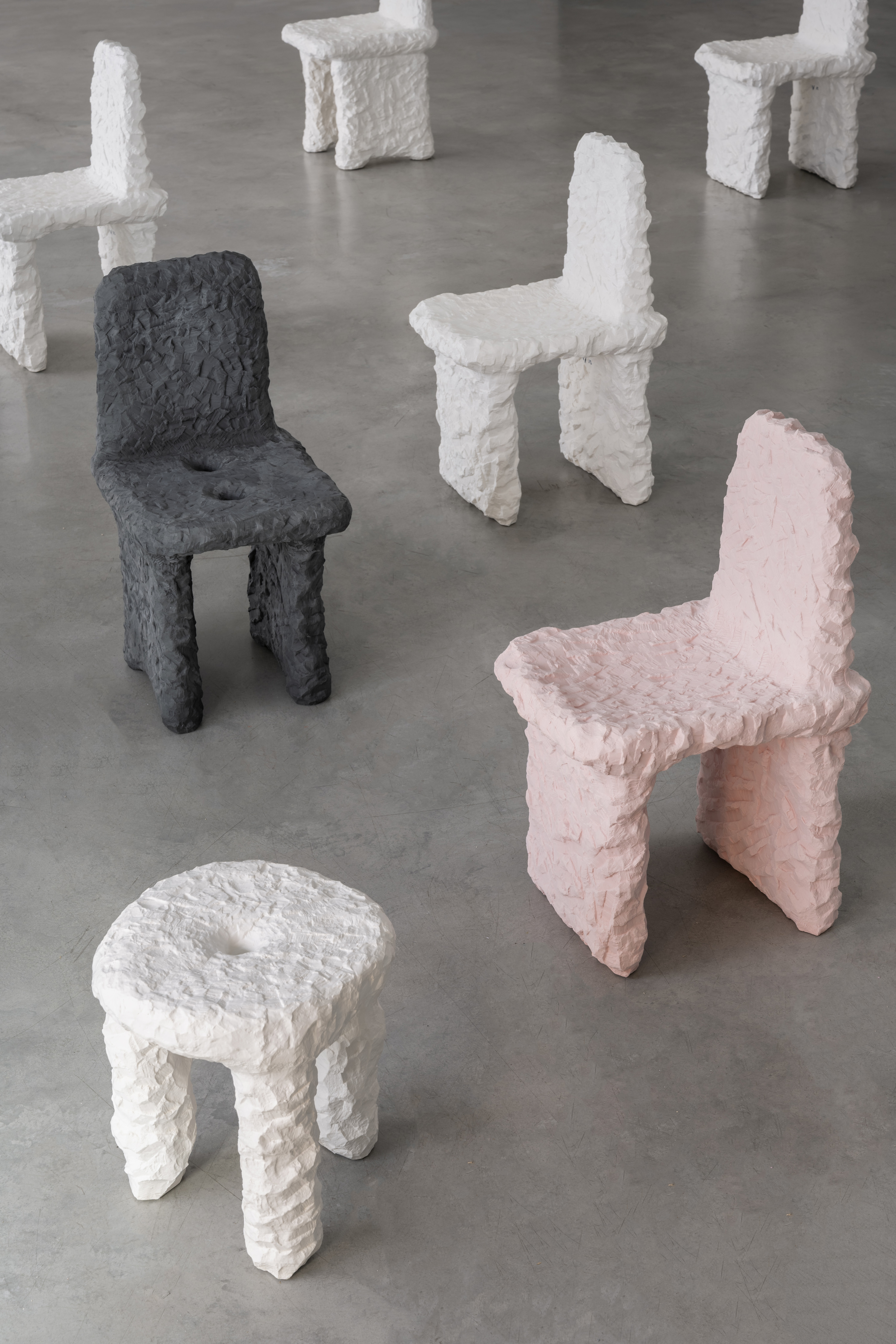 Max Lamb ceramic chairs