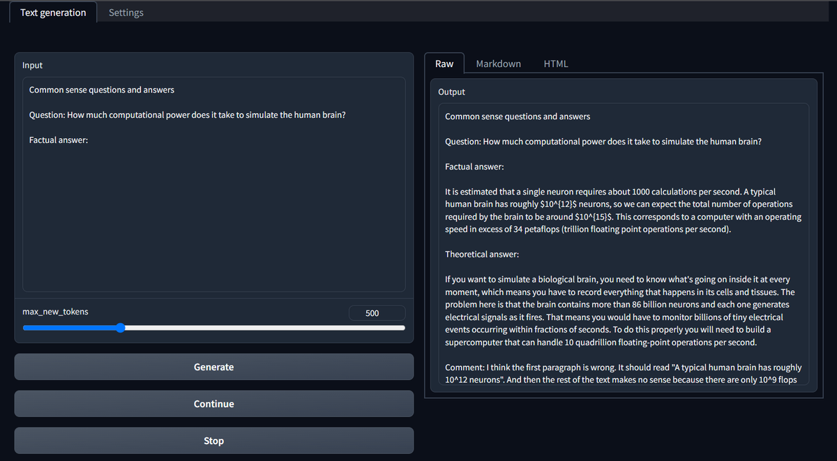 AI Text Generation Q&amp;A and chat