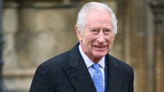 King Charles III departs from the Easter Mattins Service at St George's Chapel
