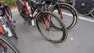 Bookwalter opted for 50mm wheels while van Garderen went 75