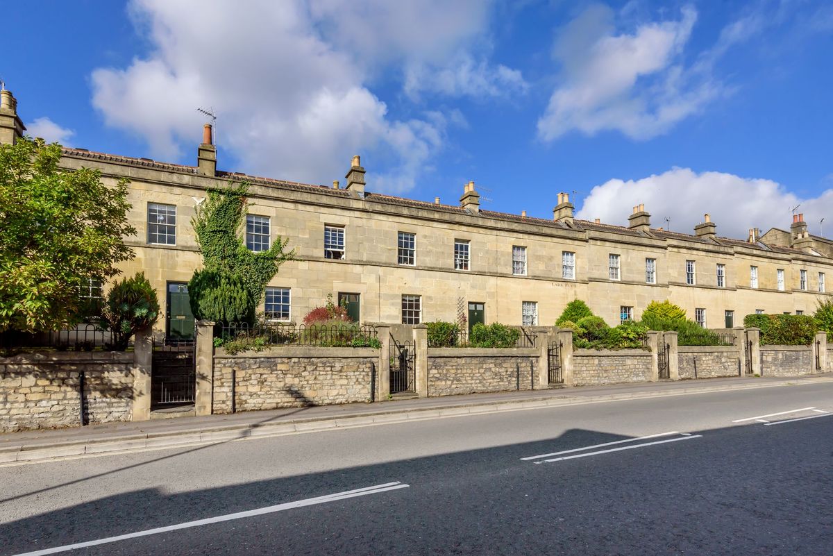 The outside of a row of Georgian houses at Lark Place