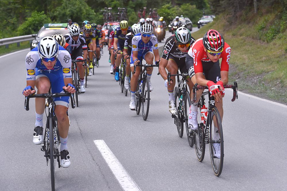 The peloton in action during stage 7 at Tour de Suisse