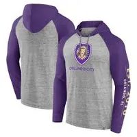 Orlando City Fanatics Deflection Raglan Pullover Hoodie - Steel