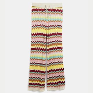 river island knitted stripe trousers flat lay