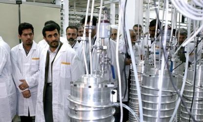 Iranian President Ahmadinejad visits a nuclear enrichment facility in 2008: A massive explosion damaged one of the country's facilities this week, the second such explosion in November.