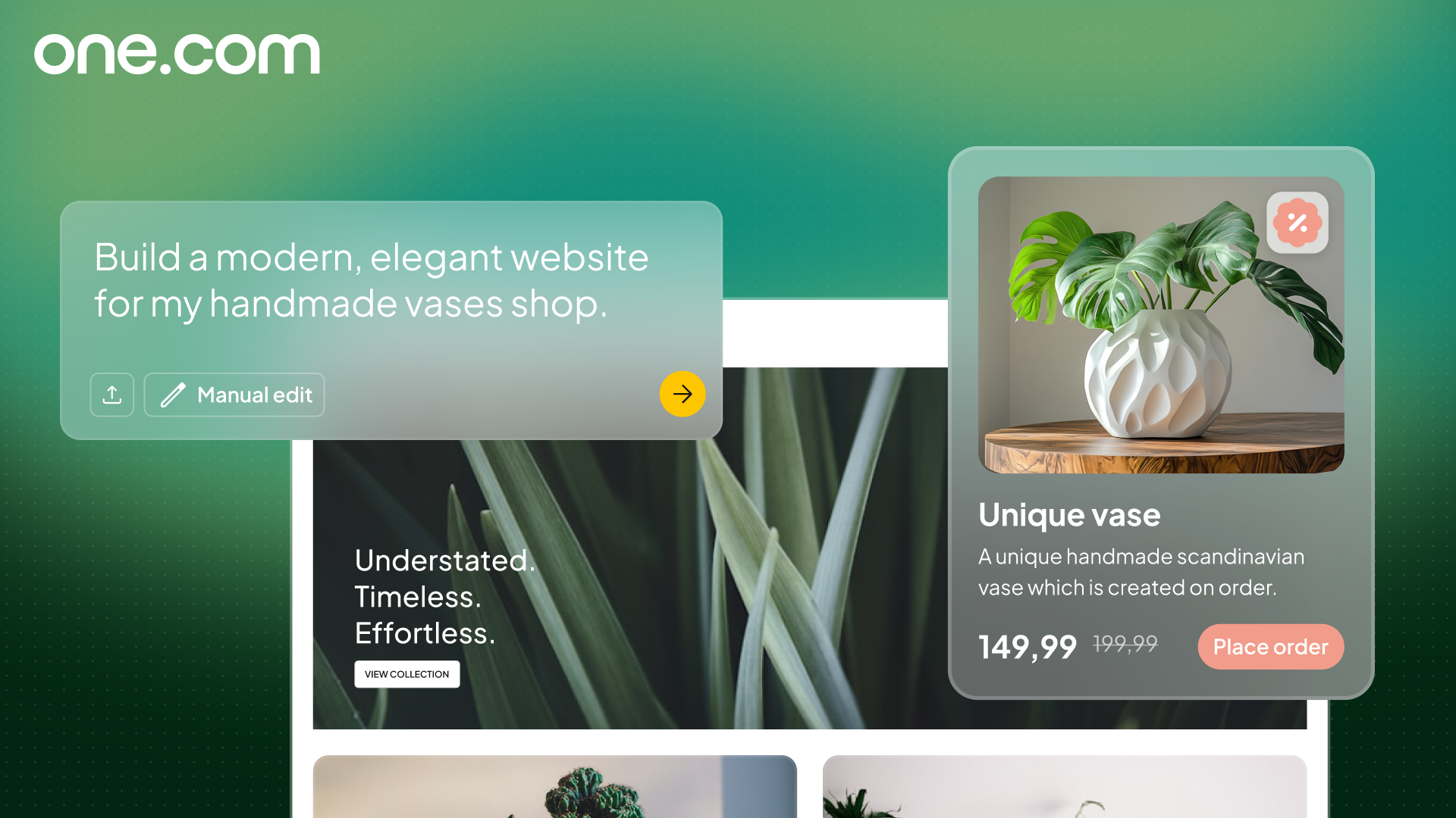 Promotional image showing Aida Website Builder features